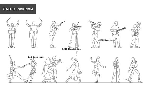 Musicians & Dancers - download vector illustration