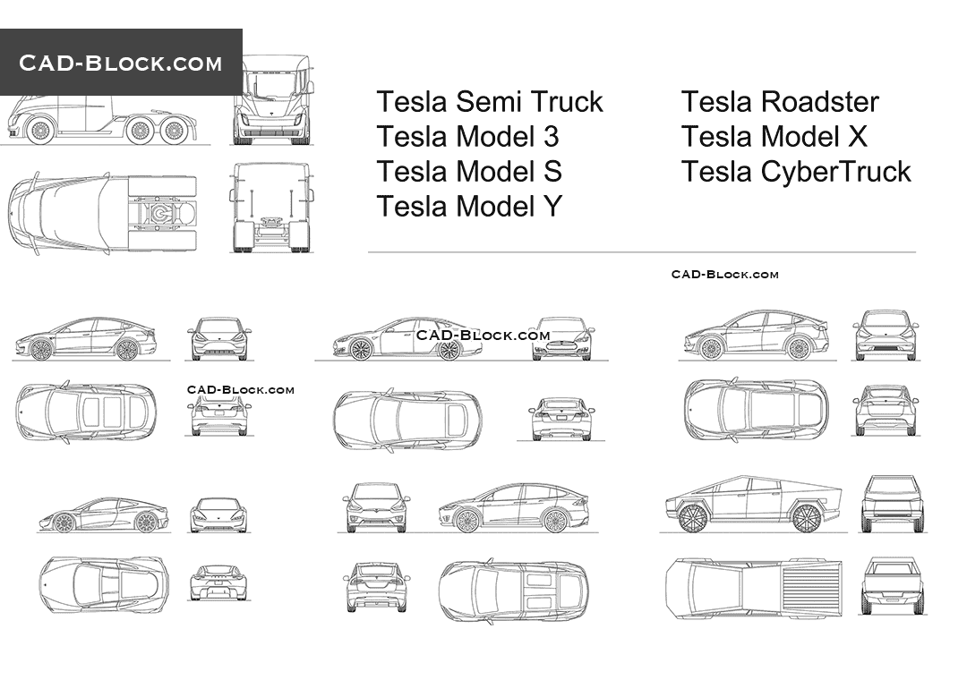 Tesla Full Pack - CAD Blocks, AutoCAD file