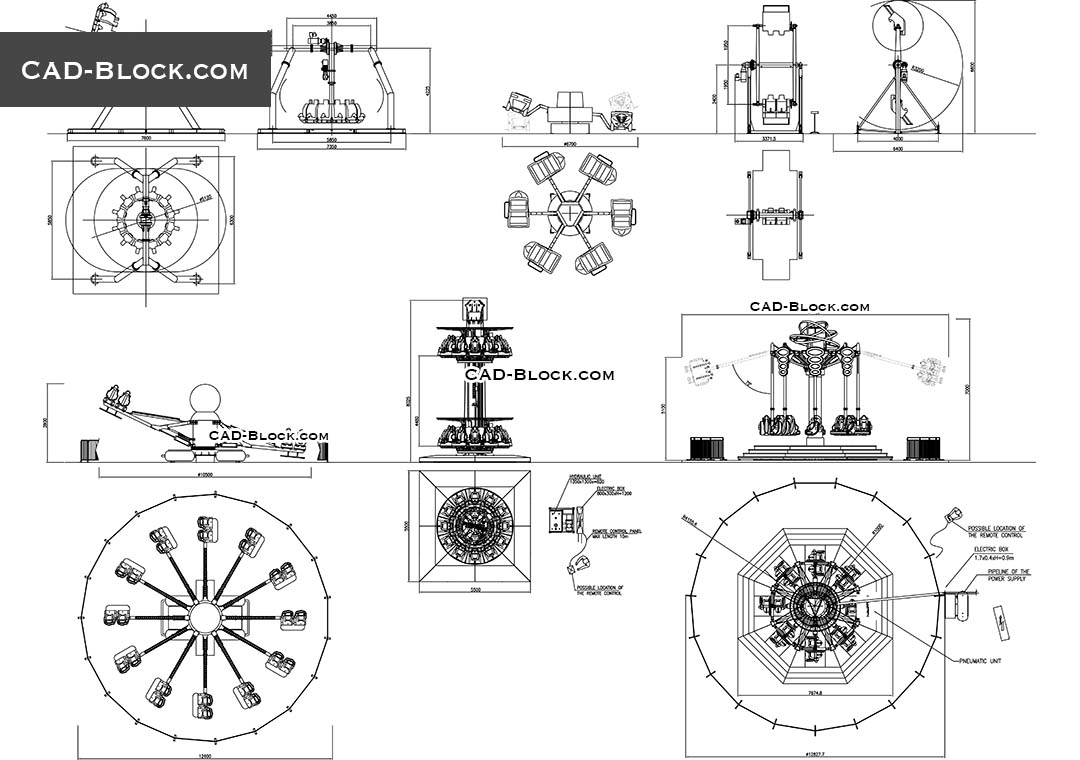 Amusement Park Equipment - CAD Blocks, AutoCAD file