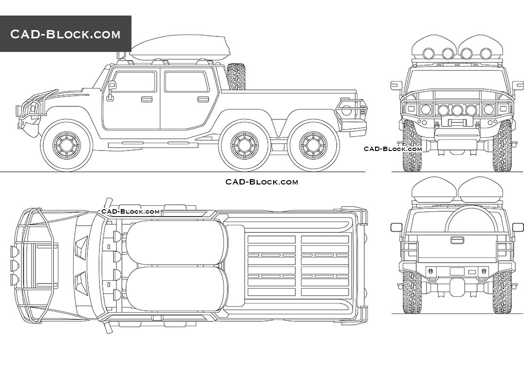 Hummer H2 6x6 - CAD Blocks, AutoCAD file