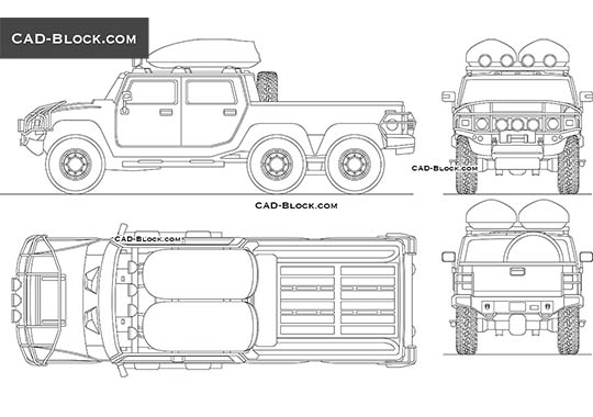 Hummer H2 6x6 - free CAD file