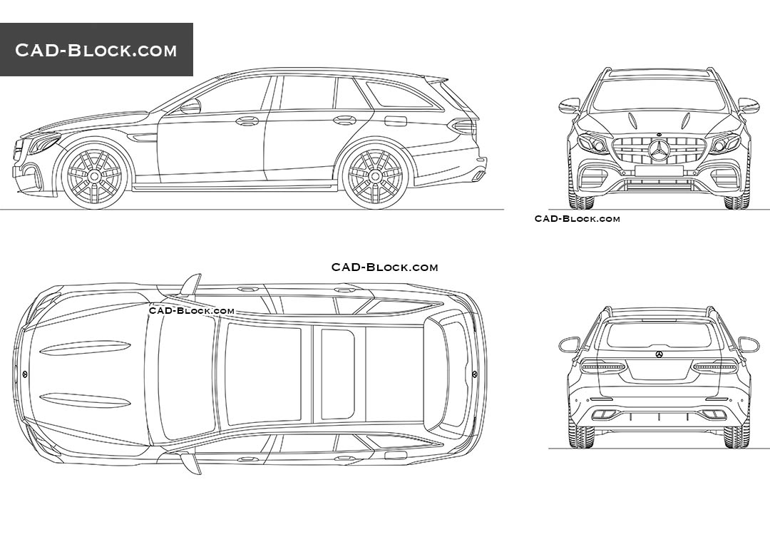 Mercedes-Benz E63 AMG Wagon - CAD Blocks, AutoCAD file