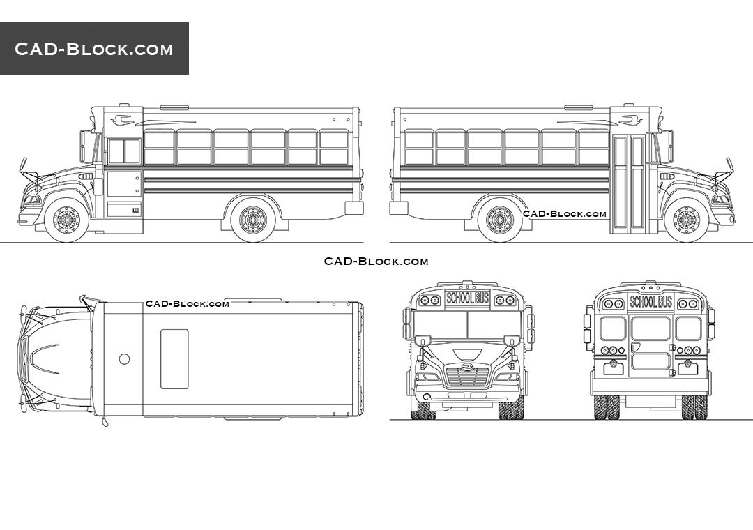 School Bus - CAD Blocks, AutoCAD file