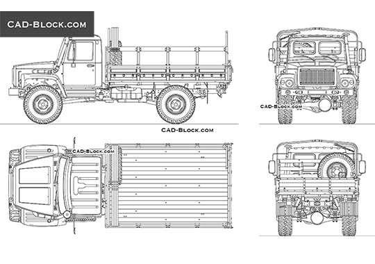 GAZ-3308 - download vector illustration