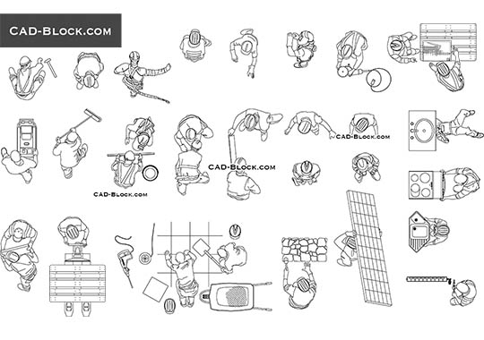 Construction Workers Top View - download vector illustration