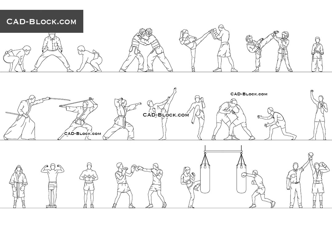 Martial Arts - CAD Blocks, AutoCAD file