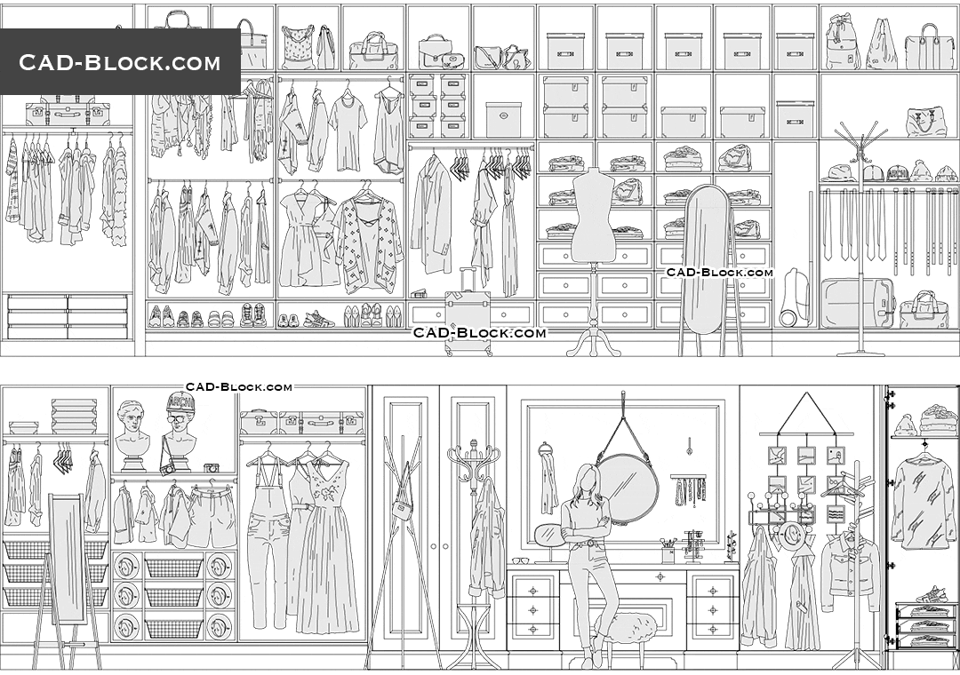 Dressing Room Details Premium DWG file