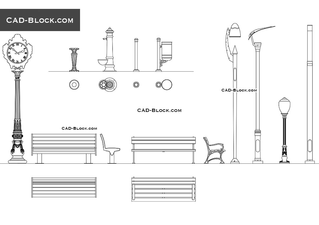 Urban Design Elements - CAD Blocks, AutoCAD file