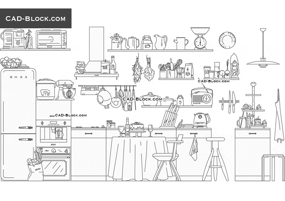Kitchen Set - CAD Blocks, AutoCAD file