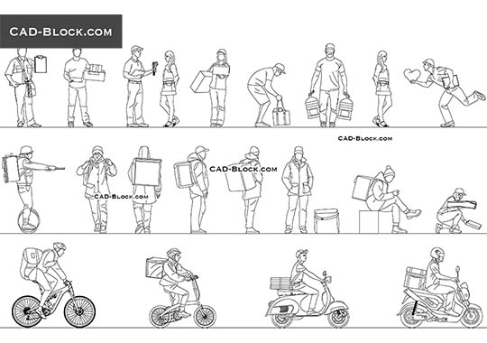 Couriers - download vector illustration
