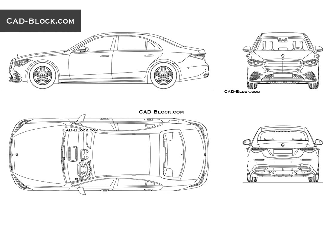 Mercedes-Benz S Class (2020) - CAD Blocks, AutoCAD file
