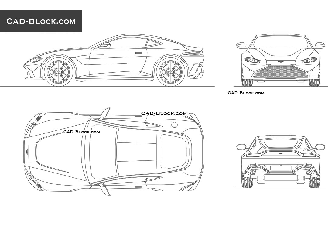 Aston Martin Vantage - CAD Blocks, AutoCAD file