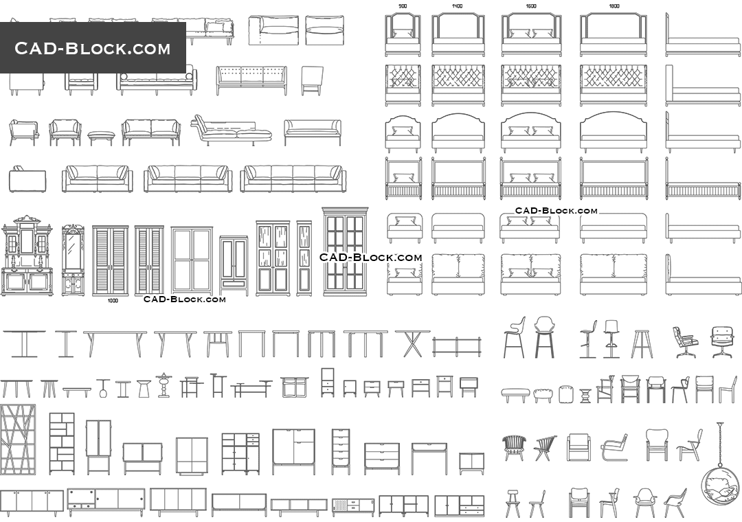 Furniture Big Set - CAD Blocks, AutoCAD file