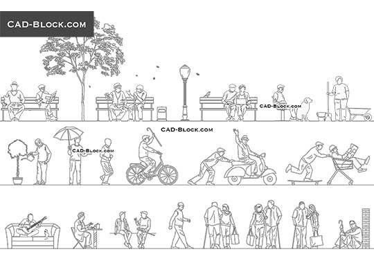 People Dancing CAD blocks, AutoCAD file free download