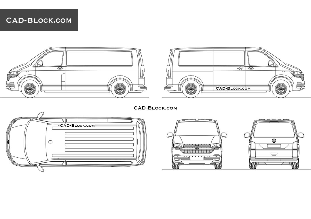 Volkswagen Transporter T6 - CAD Blocks, AutoCAD file