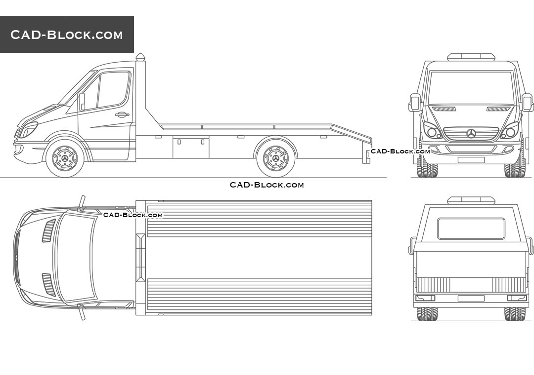 Mercedes-Benz Sprinter Car Hauler - CAD Blocks, AutoCAD file
