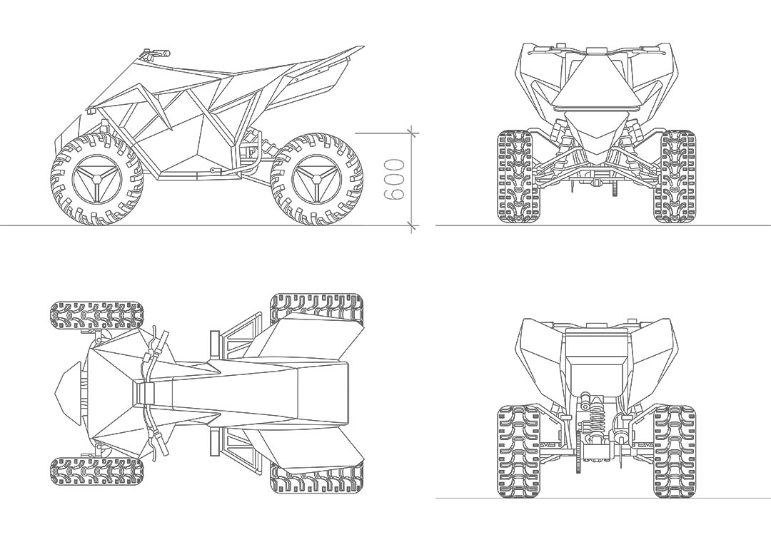 Tesla Cyberquard ATV - CAD Blocks, AutoCAD file