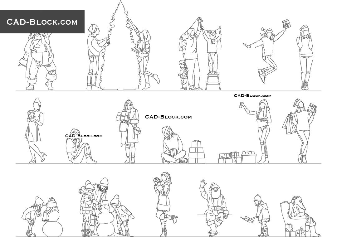 Christmas People - CAD Blocks, AutoCAD file