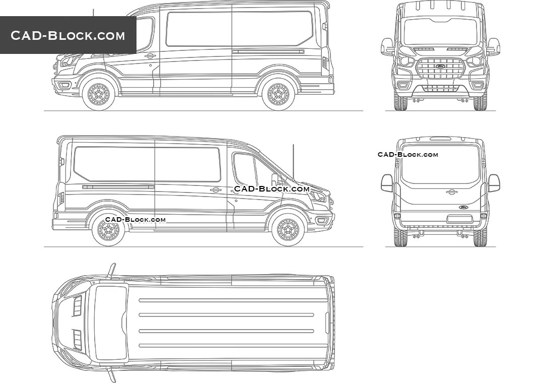 Ford Transit LWB - CAD Blocks, AutoCAD file