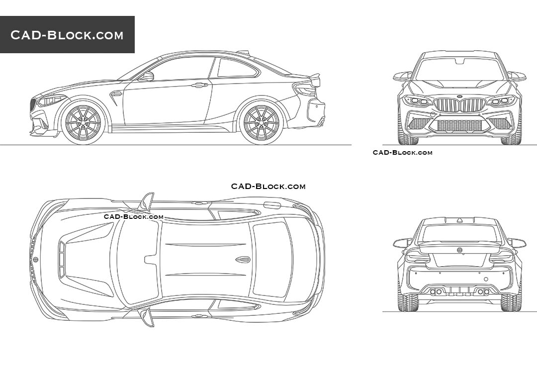 BMW M2 CS DWG blocks in AutoCAD
