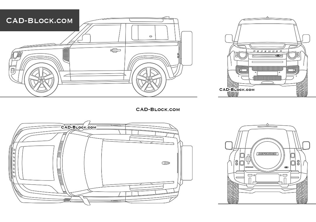 Land Rover Defender 90 - CAD Blocks, AutoCAD file
