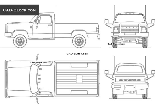Dodge RAM D-250 (1989) buy AutoCAD Blocks