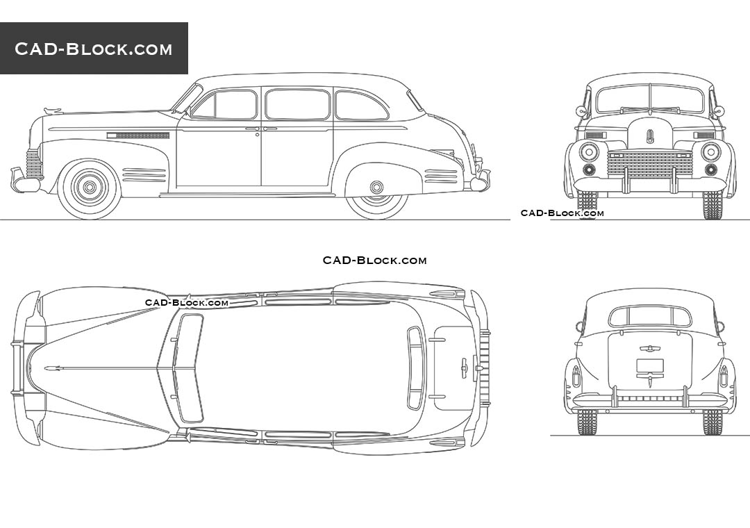 Cadillac Fleetwood 75 Touring Sedan (1941) - CAD Blocks, AutoCAD file