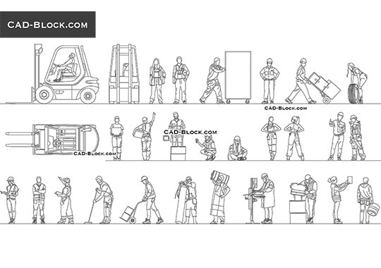 Warehouse People - download vector illustration