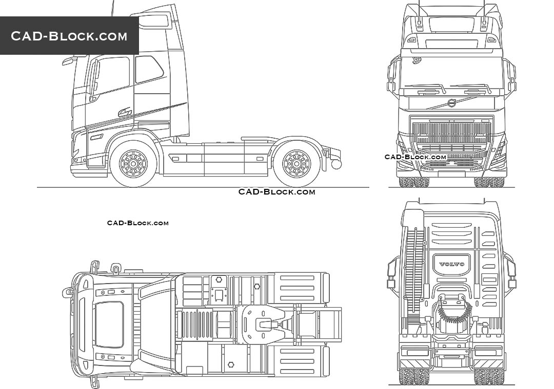 Volvo FH16 XXL Cab - CAD Blocks, AutoCAD file