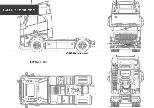 Volvo FH16 XXL Cab - download free CAD Block