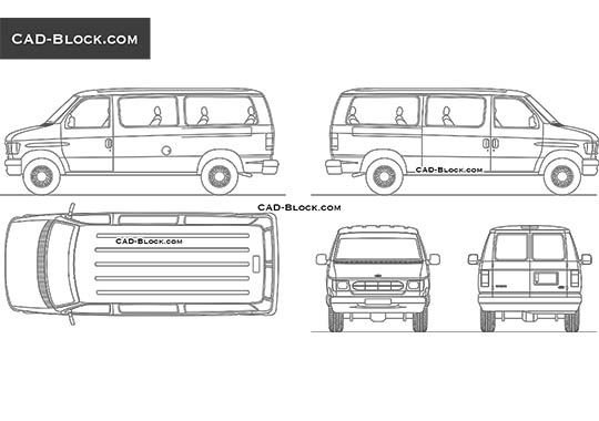 Ford E-150 (1998) - download free CAD Block