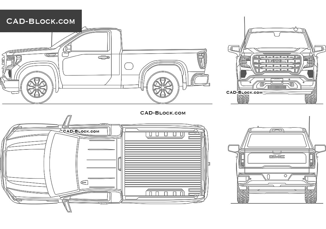 GMC Sierra Regular SLE 1500 - CAD Blocks, AutoCAD file
