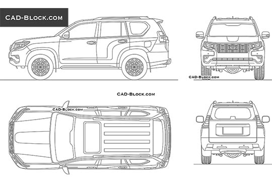 Toyota Land Cruiser Prado (2018) - download free CAD Block