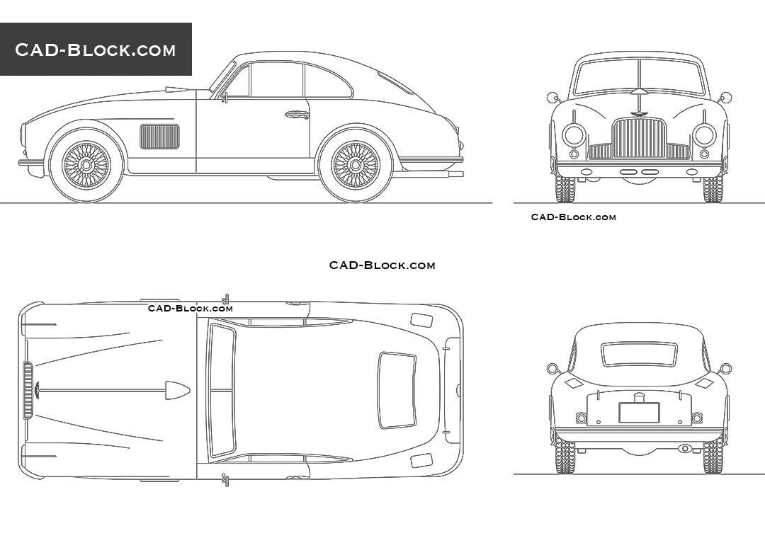 Aston Martin DB2 (1950) - CAD Blocks, AutoCAD file