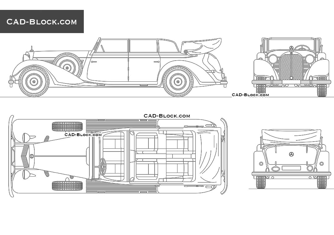 Mercedes-Benz 770K Cabriolet - CAD Blocks, AutoCAD file