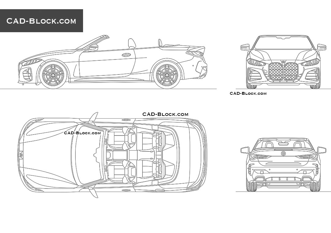 BMW M4 Convertible - CAD Blocks, AutoCAD file