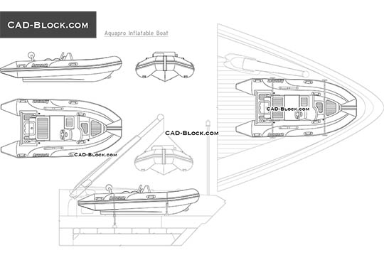 Aquapro Inflatable Boat - download free CAD Block