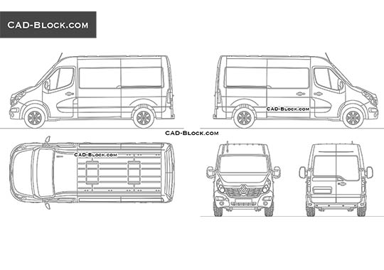Renault Master Van - download free CAD Block