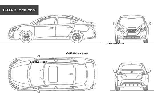 Nissan Sylphy EV - download free CAD Block