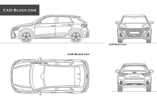 Audi A1 Citycarver - download free CAD Block