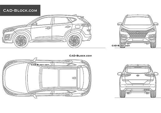 Hyundai Tucson - download free CAD Block