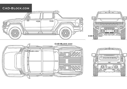 GMC HUMMER EV Pickup - download free CAD Block