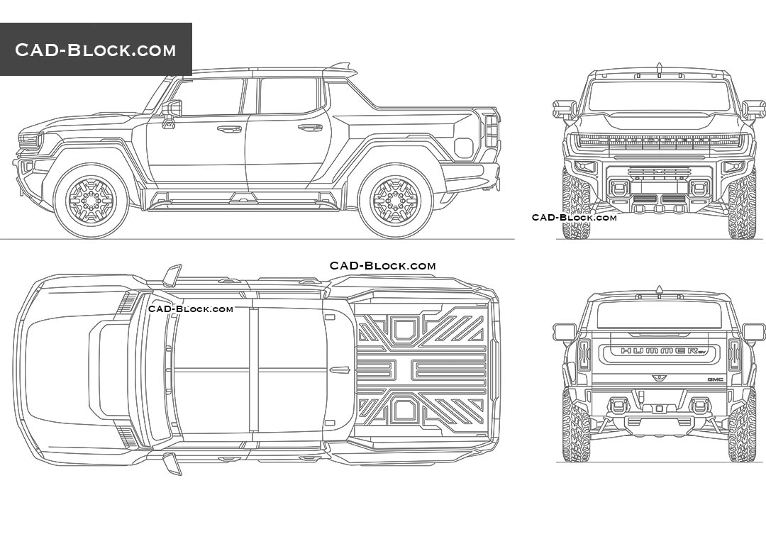 GMC HUMMER EV Pickup - CAD Blocks, AutoCAD file