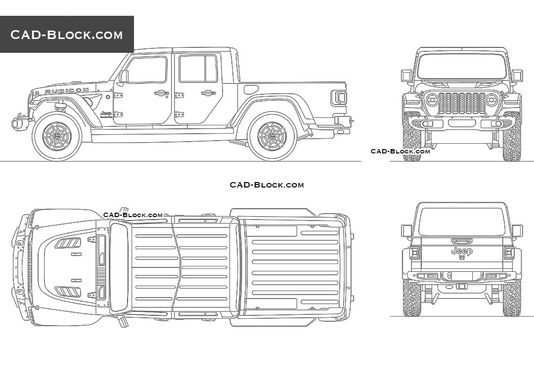 Jeep Rubicon Gladiator - CAD Blocks, AutoCAD file
