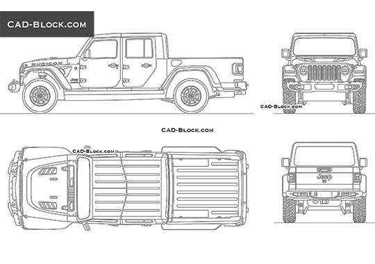 Jeep Rubicon Gladiator - download free CAD Block