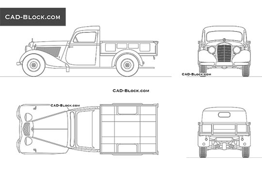 Mercedes-Benz 170V Pickup - download free CAD Block