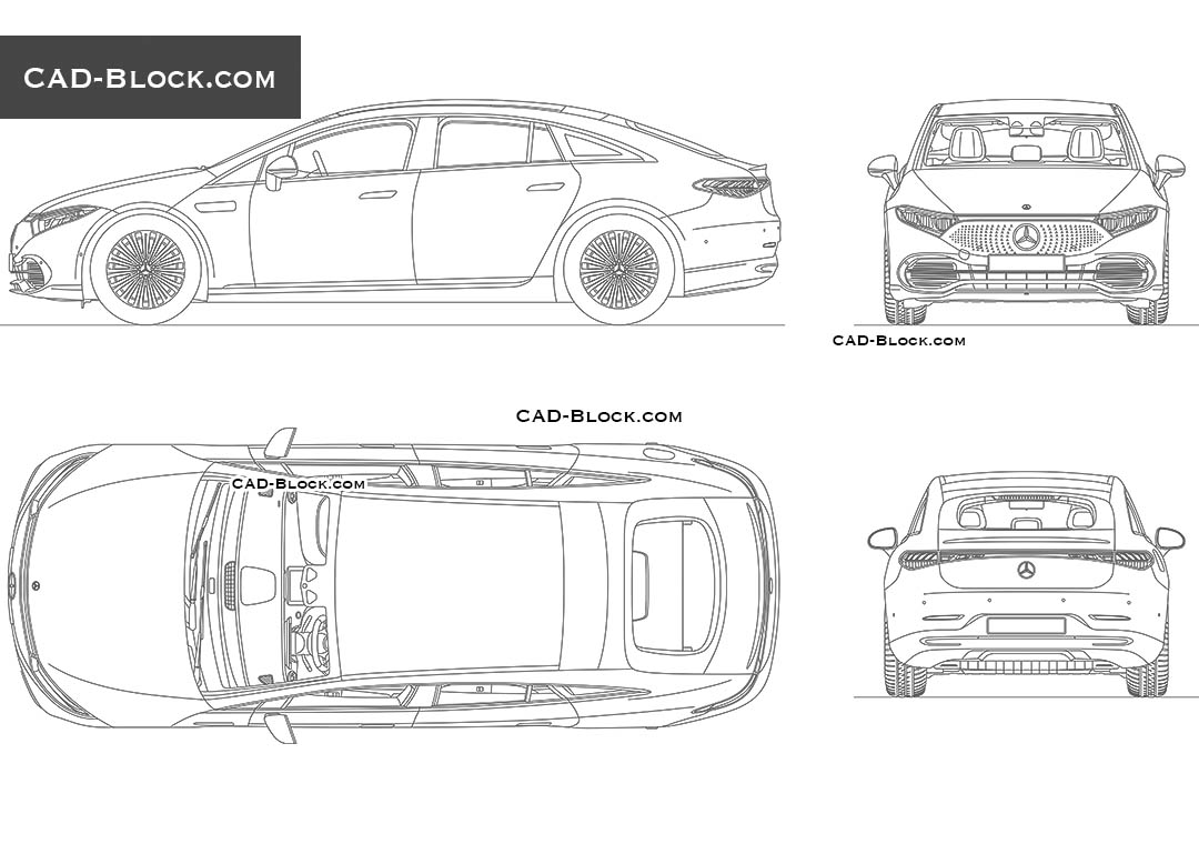 Mercedes-Benz EQS - CAD Blocks, AutoCAD file