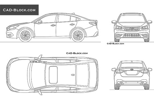 Subaru Legacy Touring - download free CAD Block