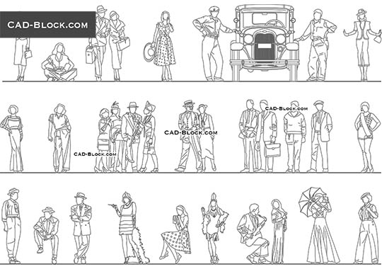 USA People (1930) - download vector illustration