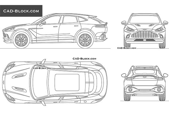 Aston Martin DBX - download free CAD Block